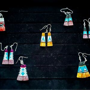 Brilliant Handmade Zuni Earrings